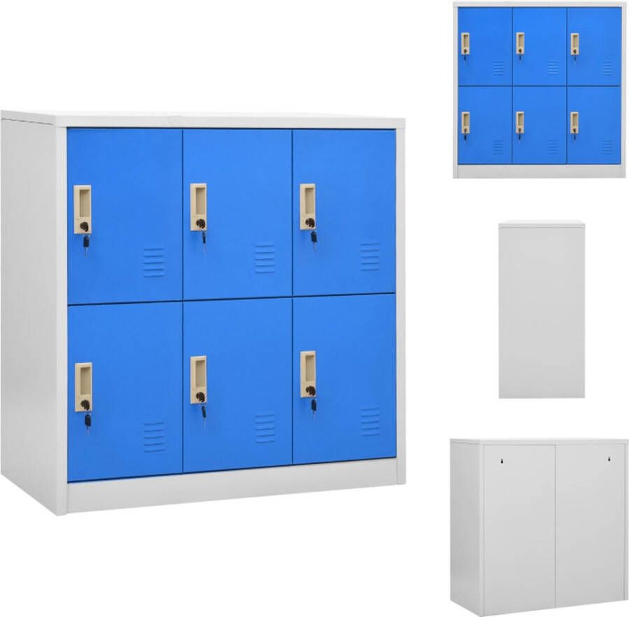 VidaXL Lockerkast Modern Design Opbergkast 90 x 45 x 92.5 cm Staal Kast