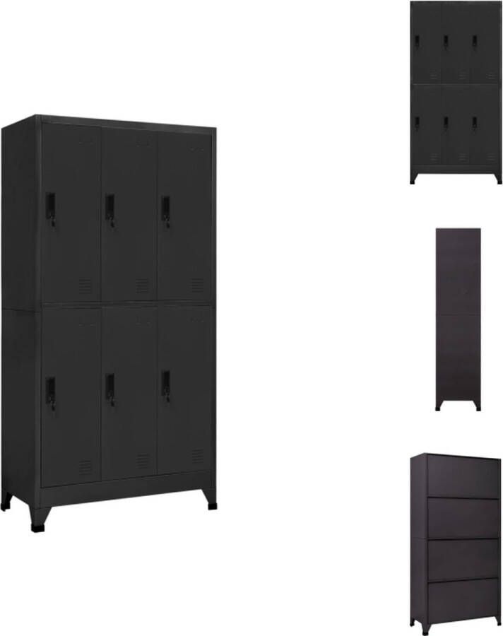 VidaXL lockerkast Modern Lockerkast 90x45x180 cm Antraciet Staal Kast