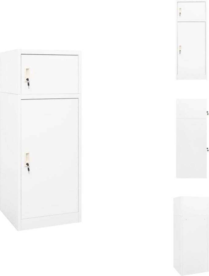 VidaXL Lockerkast Paardensport 53 x 53 x 140 cm Staal Wit Stokpaard