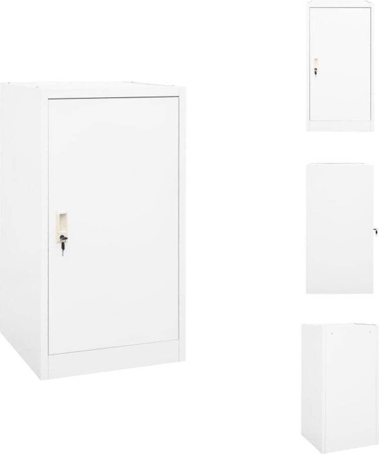 VidaXL Lockerkast Staal 53 x 53 x 105 cm Wit Afsluitbare deur Stokpaard
