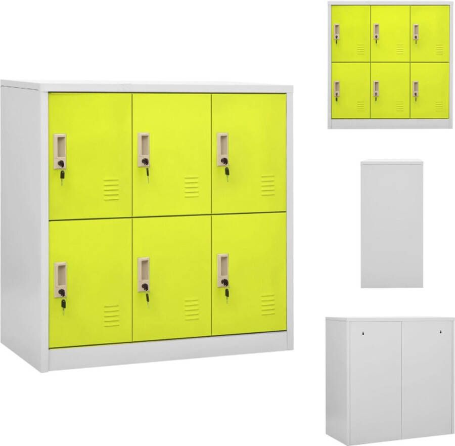 VidaXL Lockerkast Staal 90 x 45 x 92.5 cm Lichtgrijs-Groen Kast