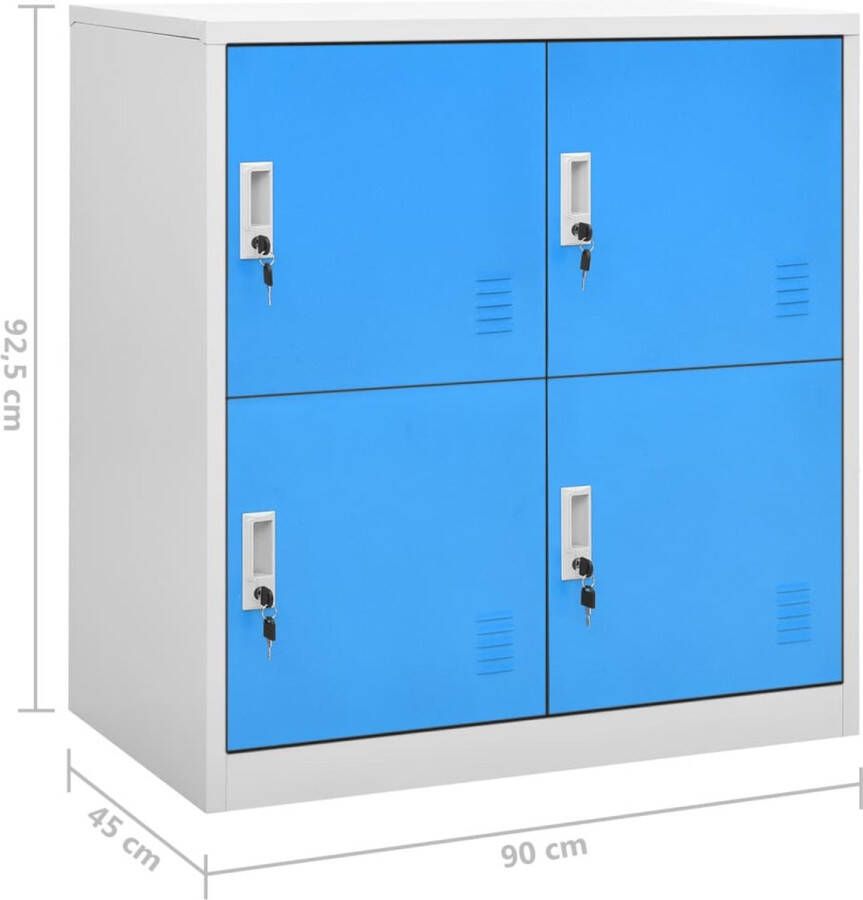 VidaXL -Lockerkasten-2-st-90x45x92 5-cm-staal-lichtgrijs-en-blauw