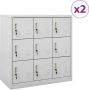 Vida XL vidaXL Lockerkasten 2 st 90x45x92 5 cm staal lichtgrijs-VXL-3095239 - Thumbnail 1