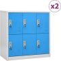 Vida XL vidaXL Lockerkasten 2 st 90x45x92 5 cm staal lichtgrijs en blauw-VXL-3095232 - Thumbnail 1