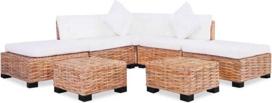 Vida XL vidaXL Loungeset natuurlijk rattan 18-delig-VXL-244624