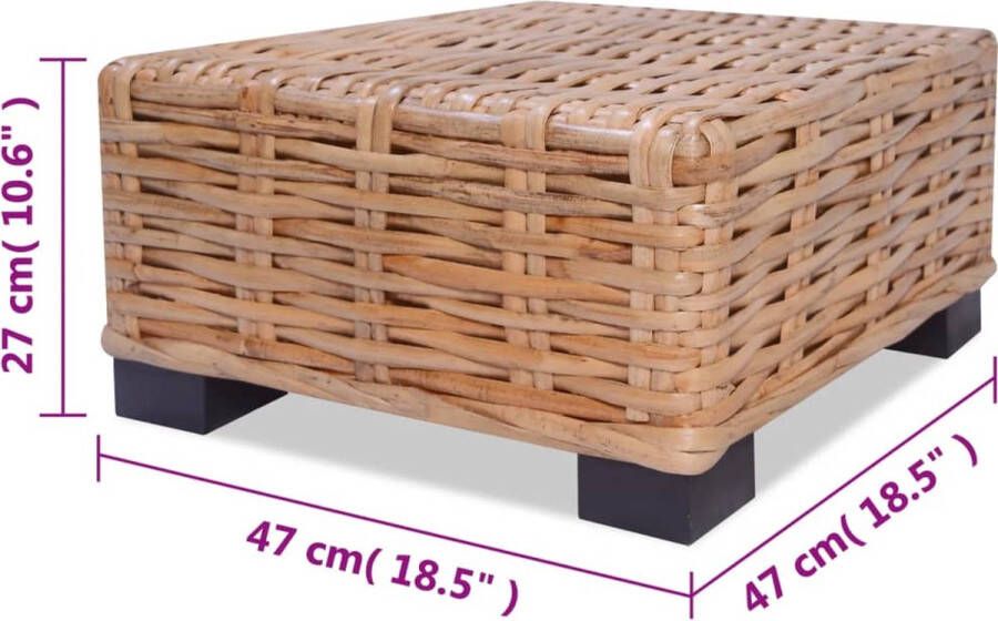 vidaXL Loungeset natuurlijk rattan 27-delig