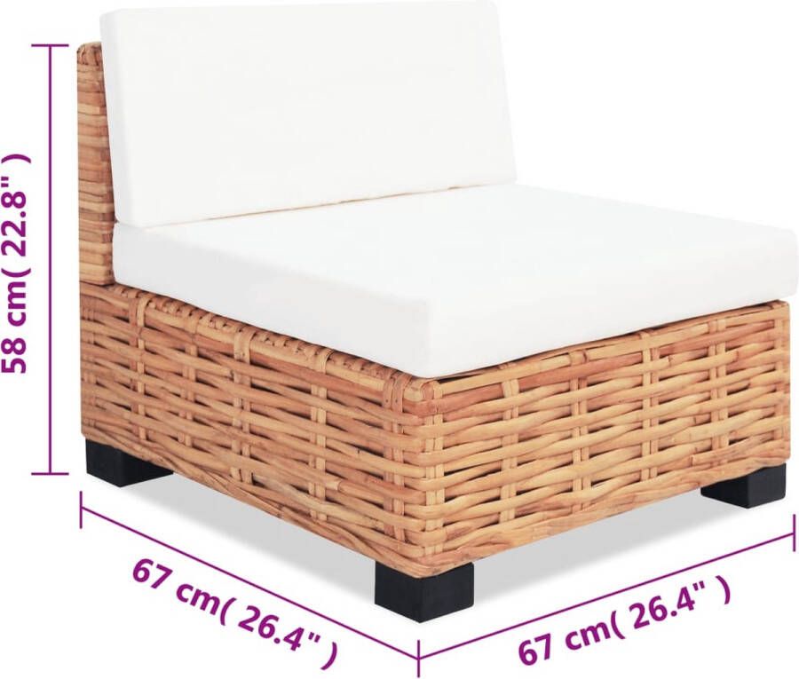 Vida XL vidaXL Loungeset natuurlijk rattan 27-delig-VXL-244623