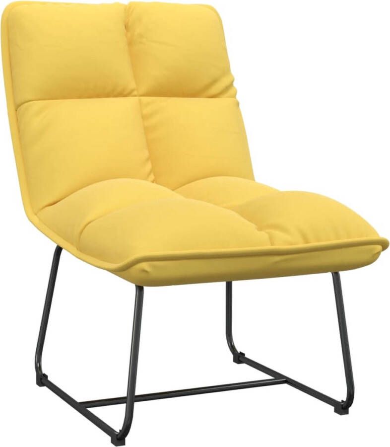 VidaXL -Loungestoel-met-metalen-frame-fluweel-geel