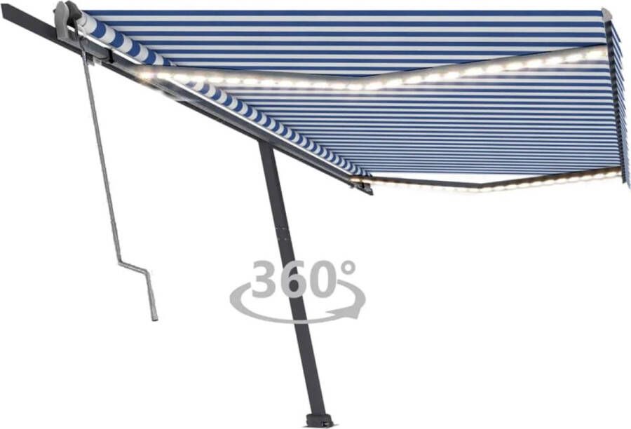 VidaXL -Luifel-automatisch-met-LED-en-windsensor-500x300-cm-blauw-wit
