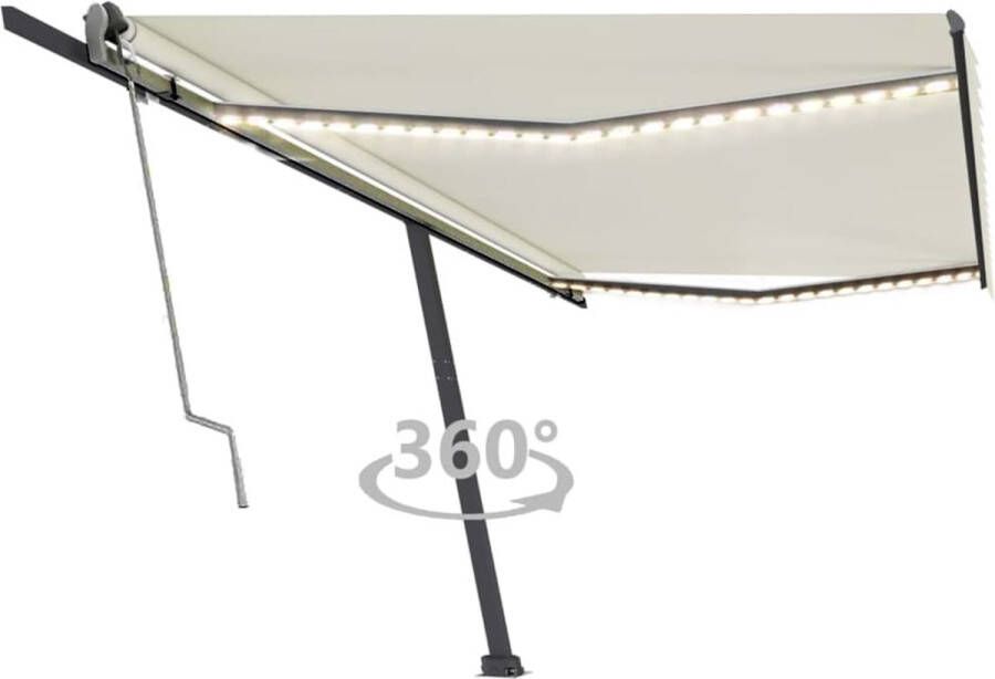 VidaXL -Luifel-automatisch-met-LED-en-windsensor-500x300-cm-crèmekleur