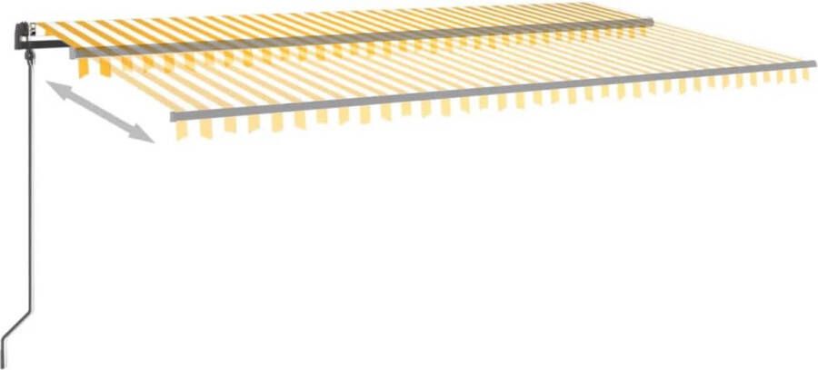 VidaXL -Luifel-automatisch-met-LED-en-windsensor-6x3-m-geel-en-wit