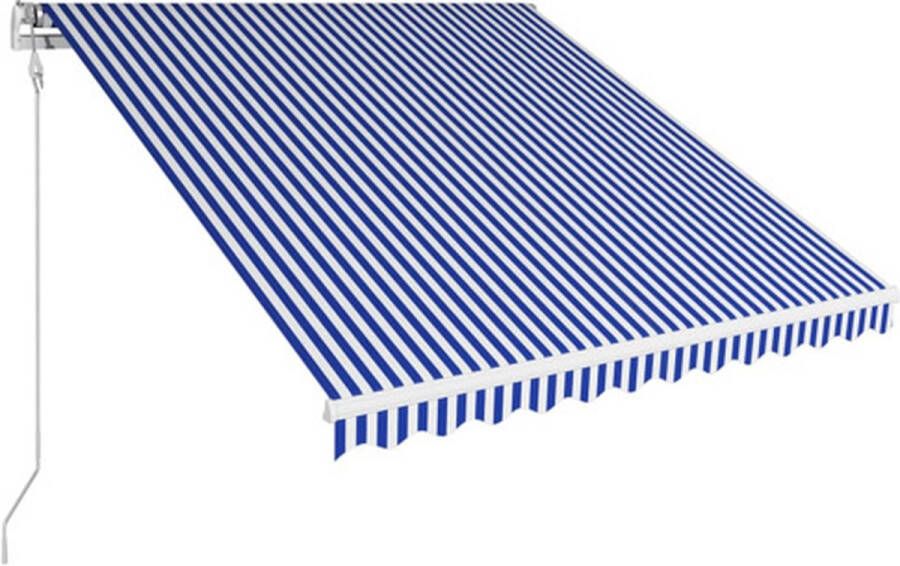 VidaXL -Luifel-automatisch-uittrekbaar-350x250-cm-blauw-en-wit