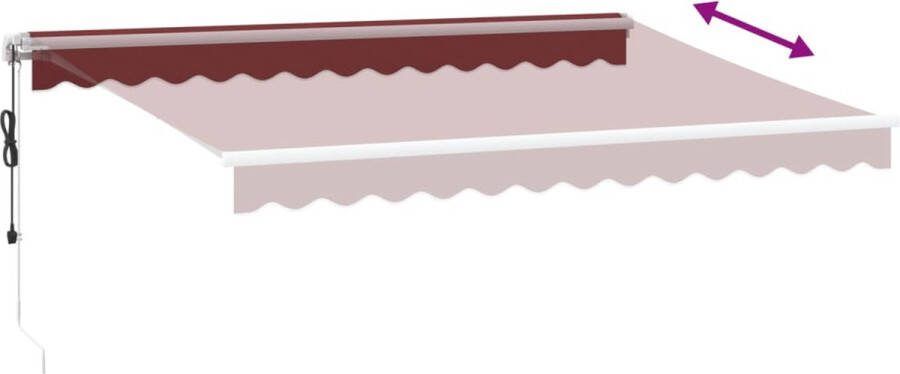 VidaXL Luifel automatisch uittrekbaar 350x250 cm bordeauxrood