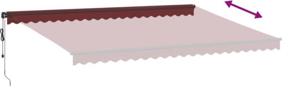 VidaXL Luifel automatisch uittrekbaar 500x300 cm bordeauxrood