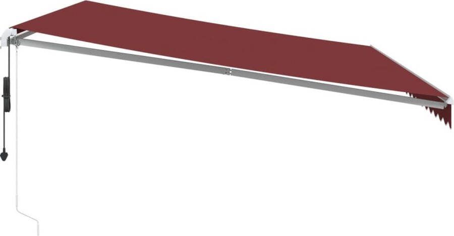 VidaXL Luifel automatisch uittrekbaar met LED 500x350 cm bordeauxrood