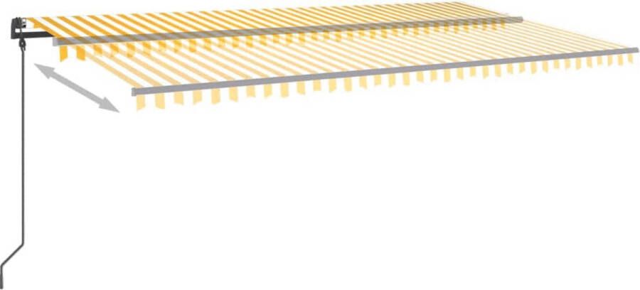 VidaXL -Luifel-automatisch-uittrekbaar-met-palen-6x3 5-m-geel-en-wit