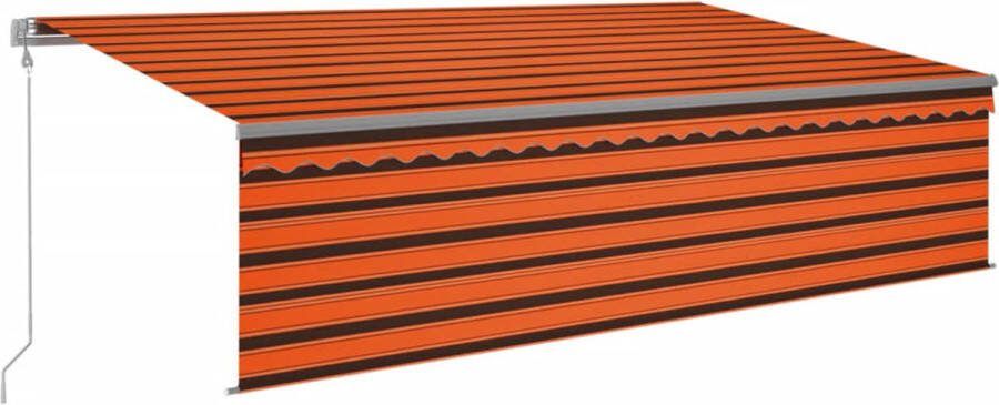 VidaXL Luifel automatisch uittrekbaar rolgordijn 5x3 m oranje en bruin