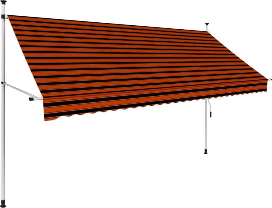 VidaXL -Luifel-handmatig-uittrekbaar-300-cm-oranje-en-bruin