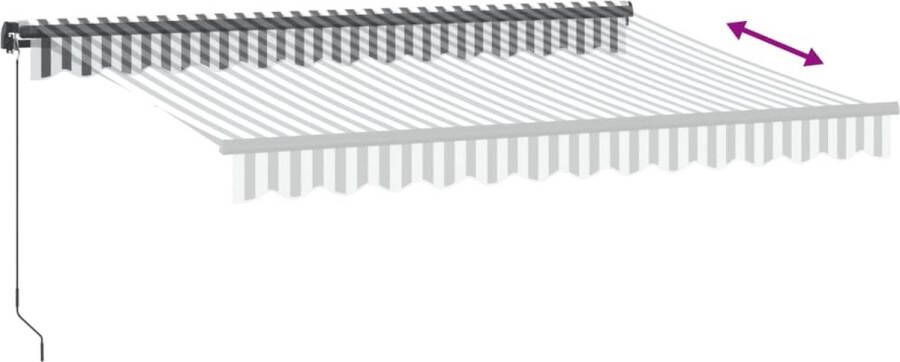 VidaXL Luifel handmatig uittrekbaar 350x250 cm antraciet en wit