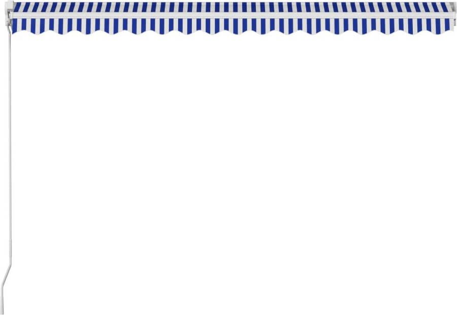VidaXL -Luifel-handmatig-uittrekbaar-400x300-cm-blauw-en-wit