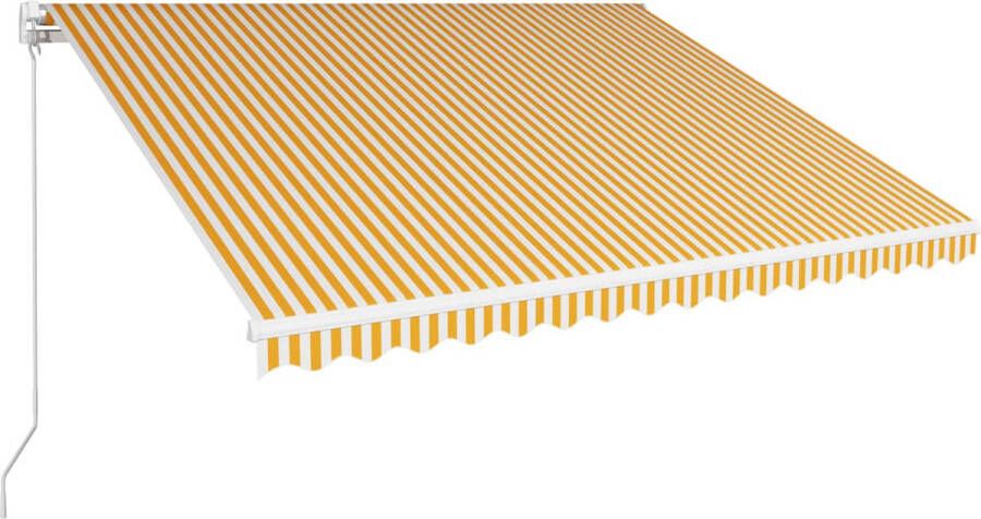 VidaXL -Luifel-handmatig-uittrekbaar-400x300-cm-geel-en-wit