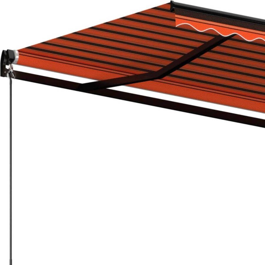 VidaXL Luifel handmatig uittrekbaar 400x350 cm oranje en bruin
