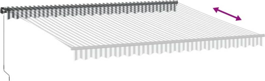 VidaXL Luifel handmatig uittrekbaar 450x350 cm antraciet en wit