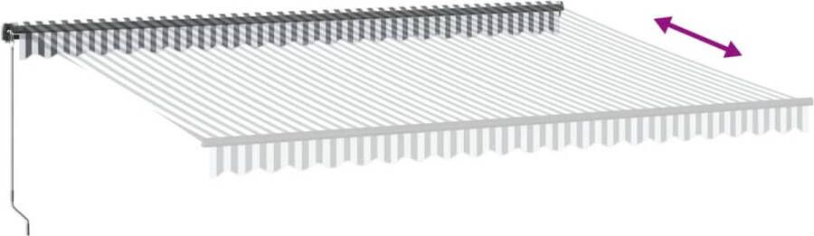 VidaXL Luifel handmatig uittrekbaar 500x350 cm antraciet en wit