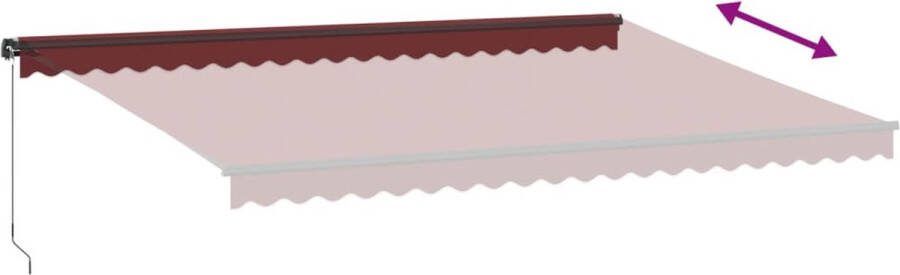 VidaXL Luifel handmatig uittrekbaar 500x350 cm bordeauxrood