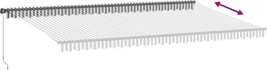 VidaXL Luifel handmatig uittrekbaar 600x350 cm antraciet en wit