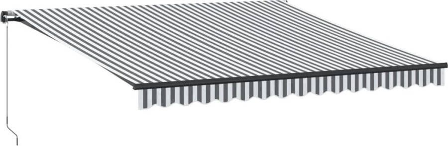 VidaXL Luifel handmatig uittrekbaar en LED 400x300 cm antraciet en wit