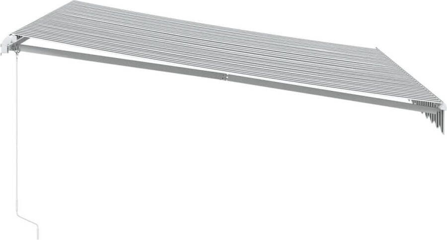 VidaXL Luifel handmatig uittrekbaar en LED 400x300 cm antraciet en wit