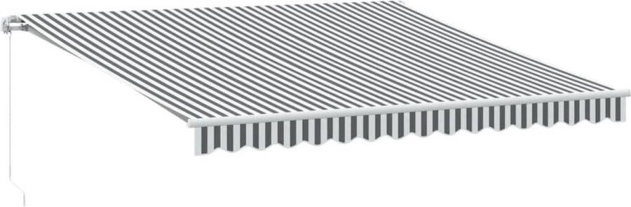VidaXL Luifel handmatig uittrekbaar en LED 400x350 cm antraciet en wit