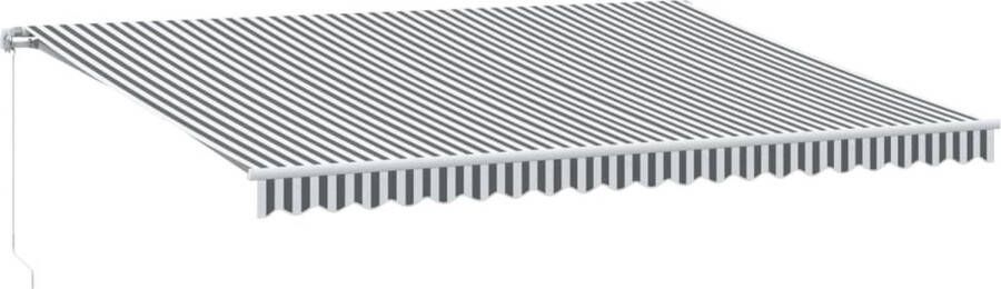 VidaXL Luifel handmatig uittrekbaar en LED 500x350 cm antraciet en wit