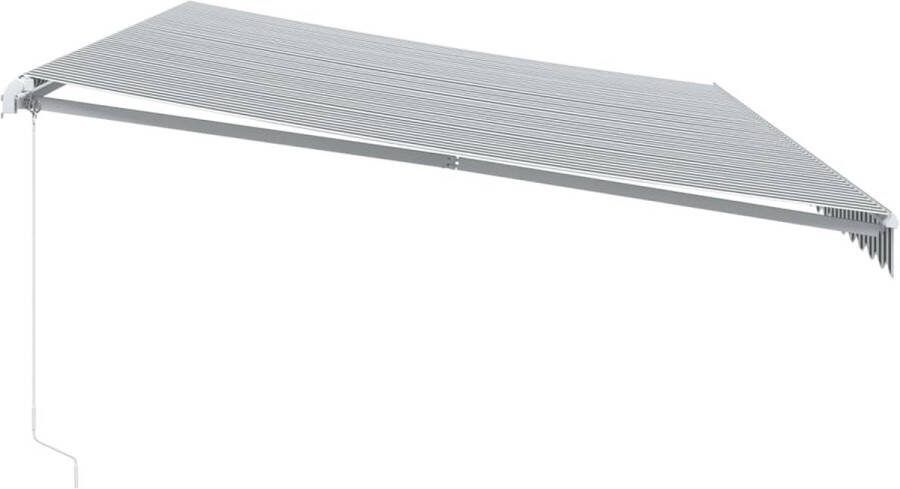 VidaXL Luifel handmatig uittrekbaar en LED 600x350 cm antraciet en wit
