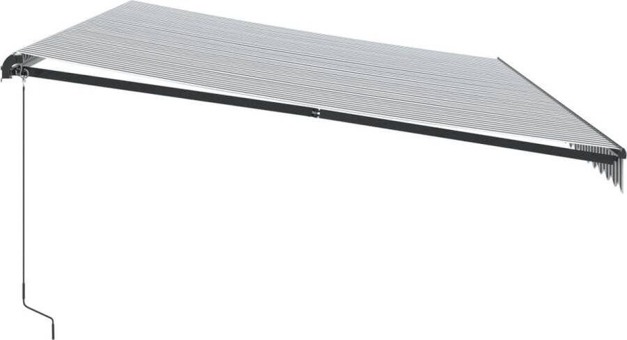 VidaXL Luifel handmatig uittrekbaar en LED 600x350 cm antraciet en wit