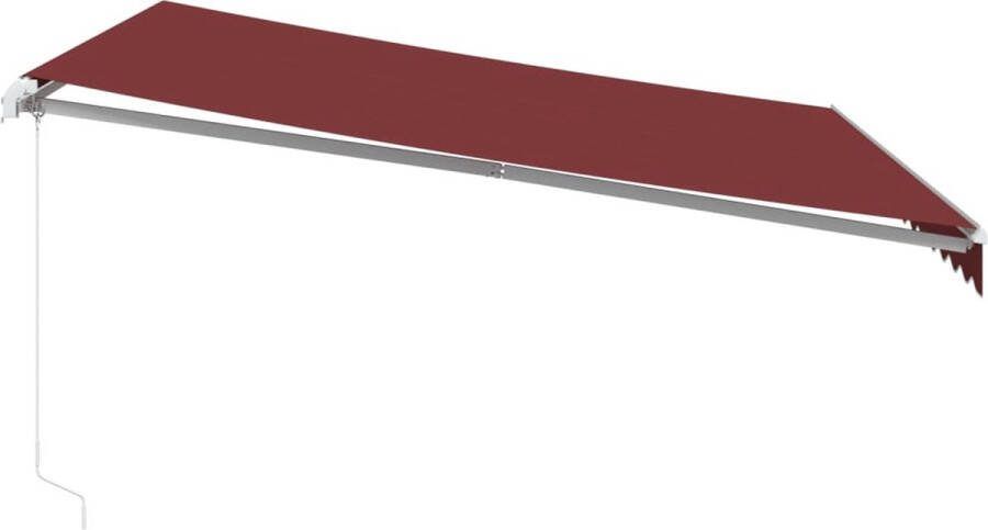 VidaXL Luifel handmatig uittrekbaar met LED 400x350 cm bordeauxrood
