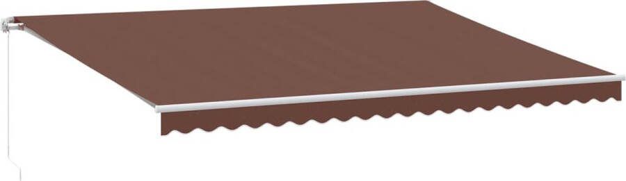 VidaXL Luifel handmatig uittrekbaar met LED 500x350 cm bruin