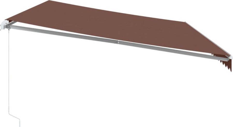 VidaXL Luifel handmatig uittrekbaar met LED 600x300 cm bruin