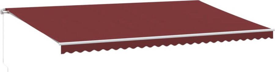 VidaXL Luifel handmatig uittrekbaar met LED 600x350 cm bordeauxrood