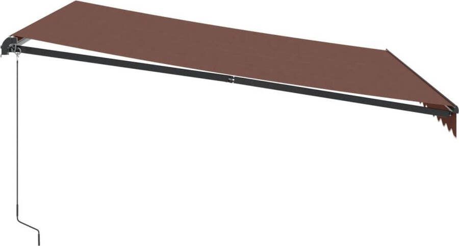 VidaXL Luifel handmatig uittrekbaar met LED's 400x300 cm bruin