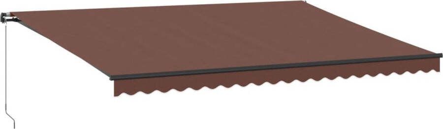 VidaXL Luifel handmatig uittrekbaar met LED's 500x350 cm bruin