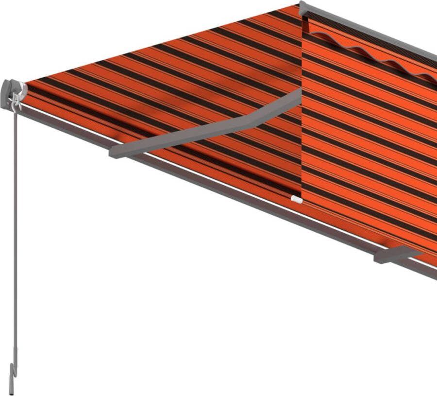 VidaXL Luifel handmatig uittrekbaar rolgordijn 5x3 m oranje en bruin