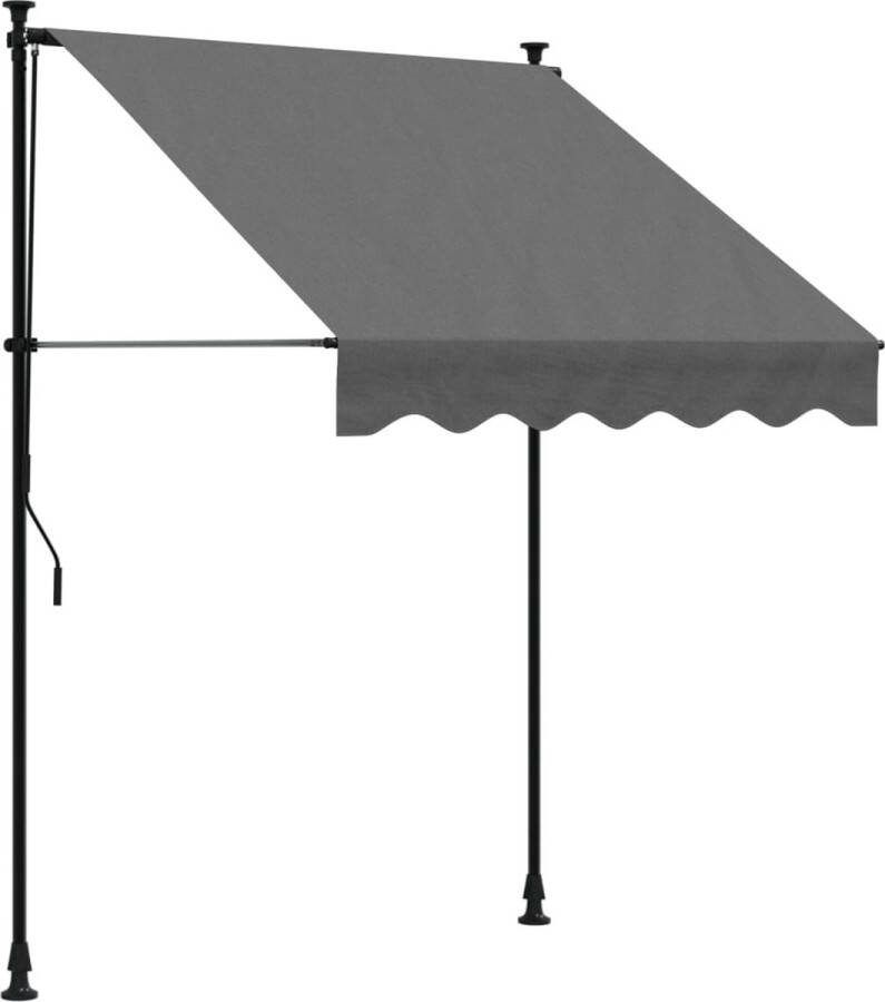 VidaXL Luifel uittrekbaar 150x150 cm stof en staal antracietkleurig