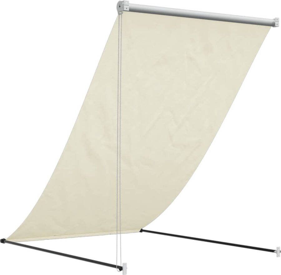VidaXL Luifel uittrekbaar 150x150 cm stof en staal crèmekleurig
