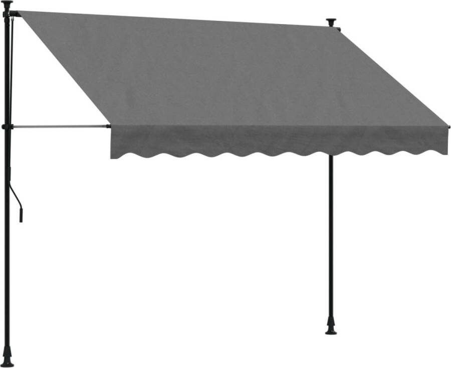 VidaXL Luifel uittrekbaar 250x150 cm stof en staal antracietkleurig