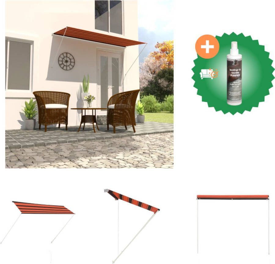 VidaXL Luifel uittrekbaar 300x150 cm oranje en bruin Vensterzonwering Inclusief Reiniger