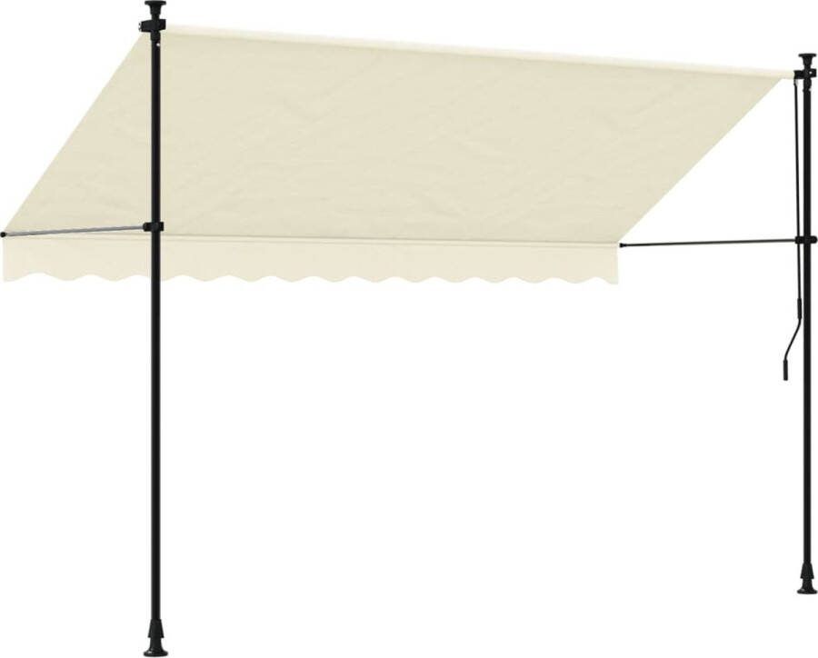 VidaXL Luifel uittrekbaar 300x150 cm stof en staal crèmekleurig