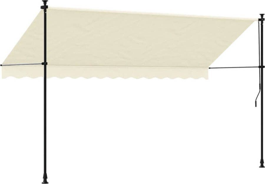 VidaXL Luifel uittrekbaar 350x150 cm stof en staal crèmekleurig