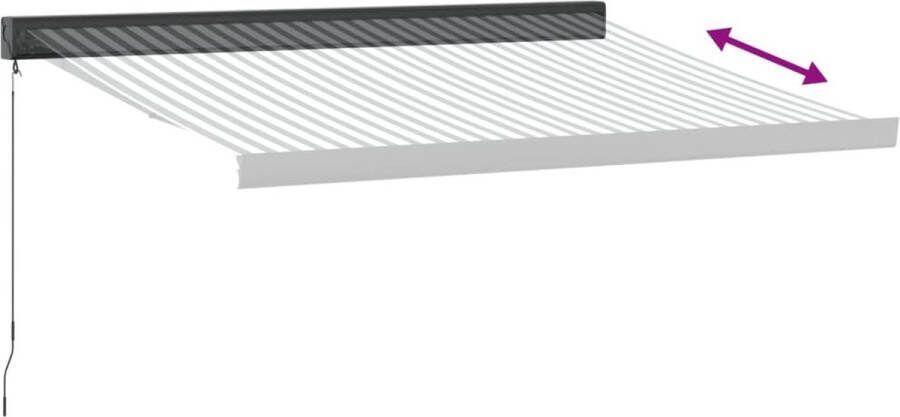 VidaXL Luifel uittrekbaar 3x2 5 m stof en aluminium antraciet en wit